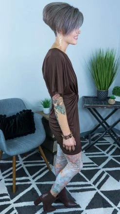 The ZigZag Stripe Brown Total Catch Dress