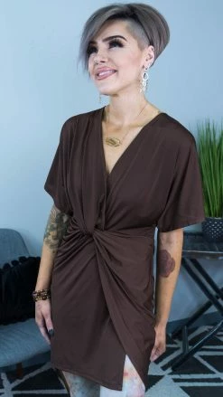 The ZigZag Stripe Brown Total Catch Dress