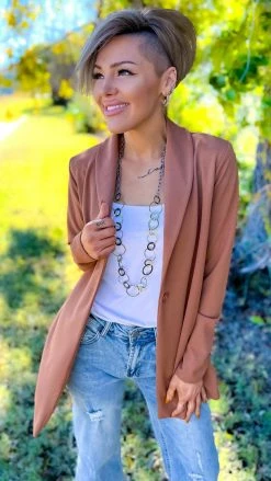 The ZigZag Stripe Brown Wow Factor Blazer