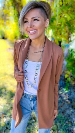 The ZigZag Stripe Brown Wow Factor Blazer