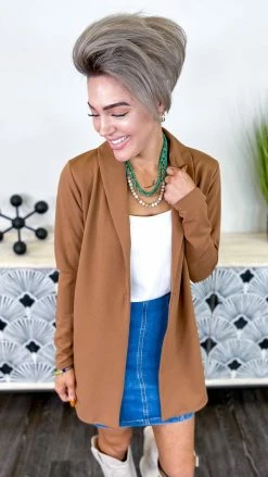 The ZigZag Stripe Brown Wow Factor Blazer