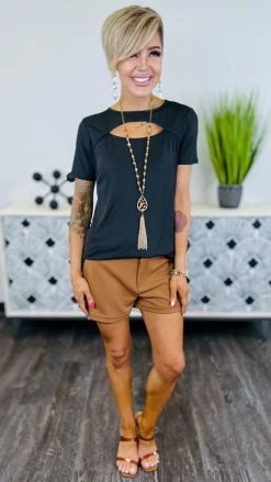 The ZigZag Stripe BOTTOMS Brown Wow Factor Shorts [NO RETURNS]