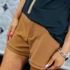 The ZigZag Stripe BOTTOMS Brown Wow Factor Shorts [NO RETURNS]