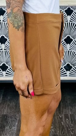 The ZigZag Stripe BOTTOMS Brown Wow Factor Shorts [NO RETURNS]