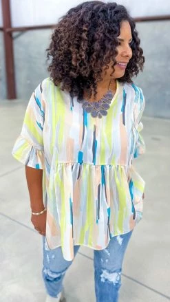 The ZigZag Stripe Brunch Break Top