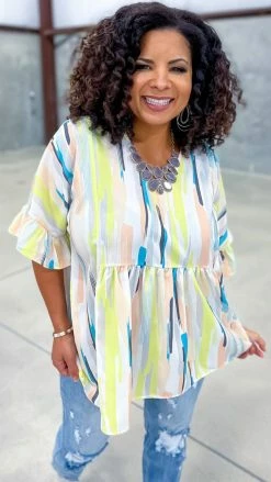 The ZigZag Stripe Brunch Break Top