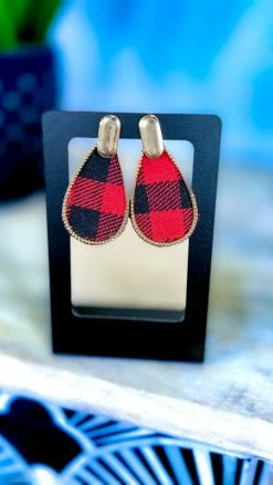 Southern Grace Buffalo Plaid Like A Lady Earrings ACCESSORIES