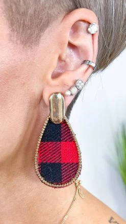 Southern Grace Buffalo Plaid Like A Lady Earrings ACCESSORIES