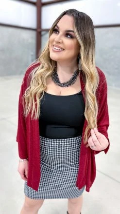 The ZigZag Stripe Burgundy Chime In Cardigan OUTERWEAR