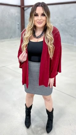 The ZigZag Stripe Burgundy Chime In Cardigan OUTERWEAR