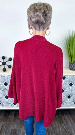 The ZigZag Stripe Burgundy Chime In Cardigan OUTERWEAR