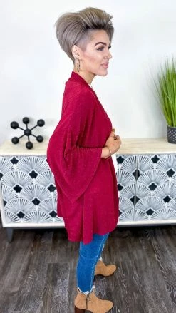 The ZigZag Stripe Burgundy Chime In Cardigan OUTERWEAR