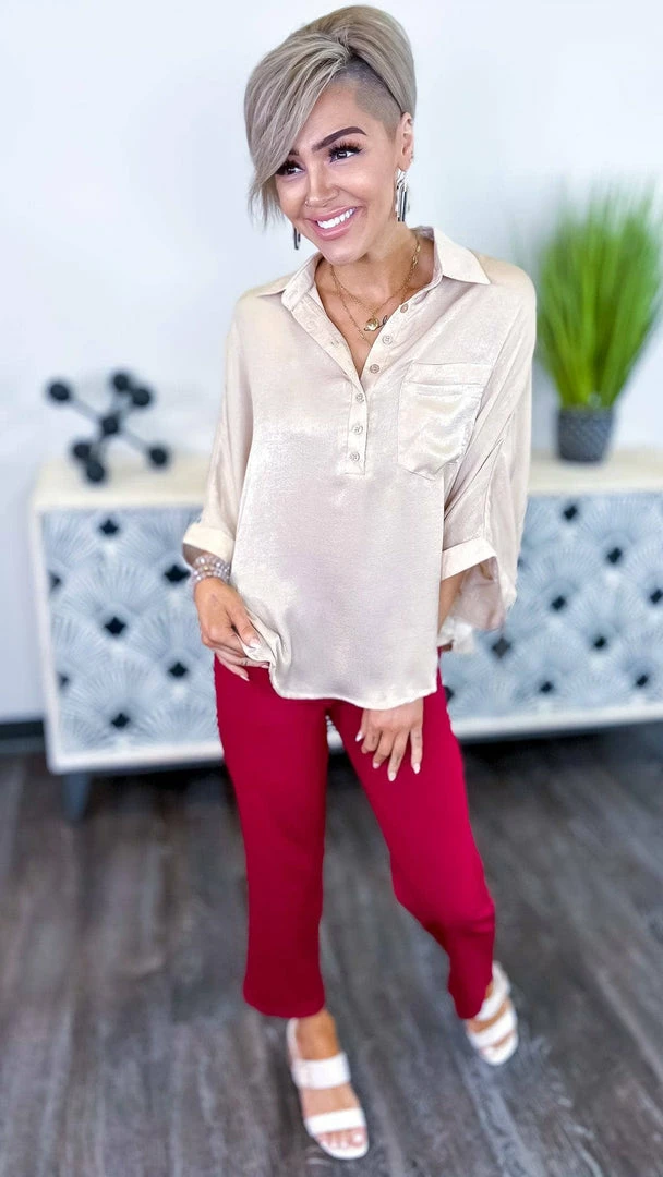 The ZigZag Stripe Burgundy Higher Standards Pants