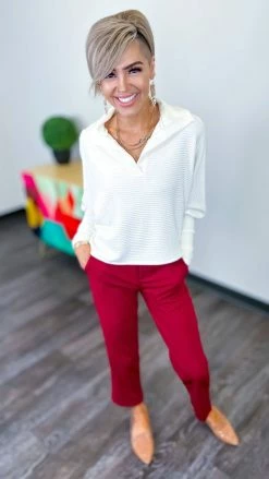 The ZigZag Stripe Burgundy Higher Standards Pants