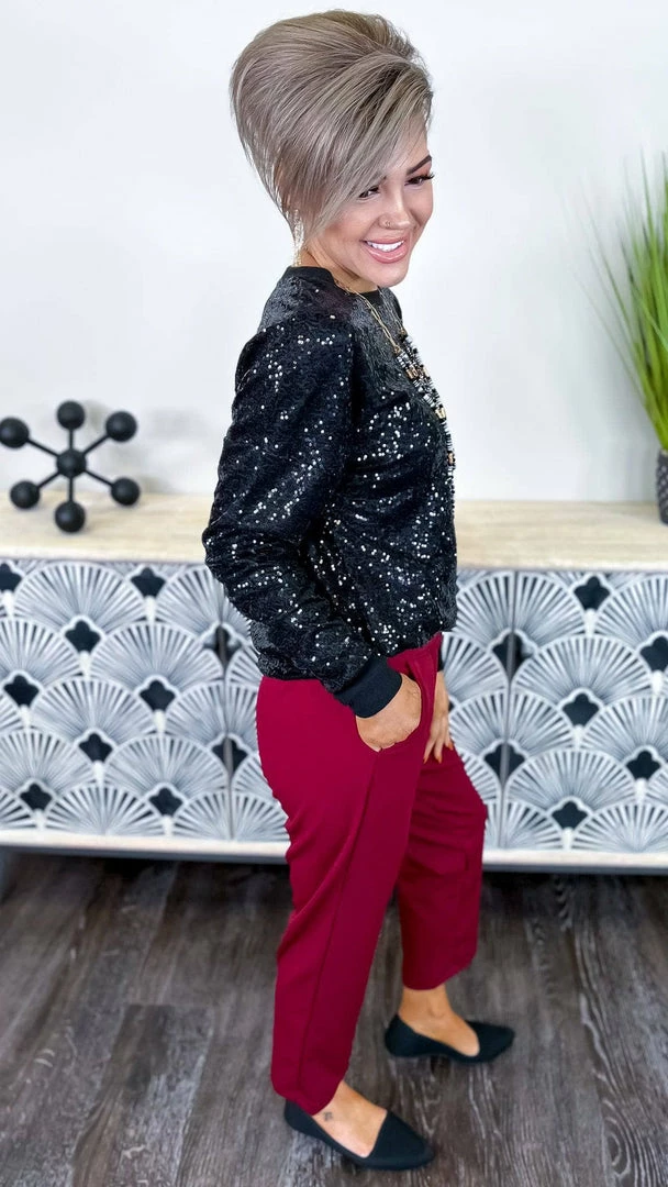 The ZigZag Stripe Burgundy Higher Standards Pants