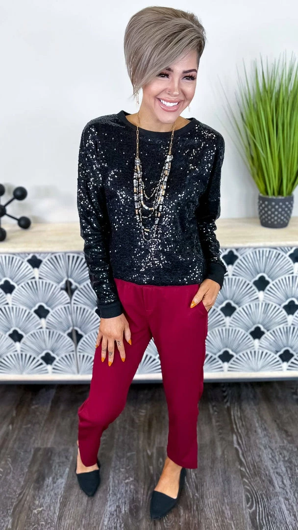 The ZigZag Stripe Burgundy Higher Standards Pants