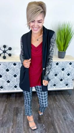 The ZigZag Stripe Burgundy Night Train Tank TOPS & TUNICS