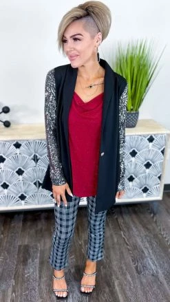 The ZigZag Stripe Burgundy Night Train Tank TOPS & TUNICS