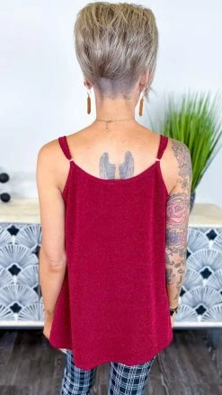 The ZigZag Stripe Burgundy Night Train Tank TOPS & TUNICS