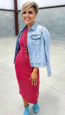 The ZigZag Stripe Burgundy Romantic Nights Dress DRESSES