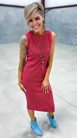 The ZigZag Stripe Burgundy Romantic Nights Dress DRESSES