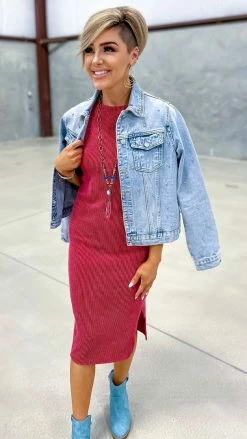 The ZigZag Stripe Burgundy Romantic Nights Dress DRESSES