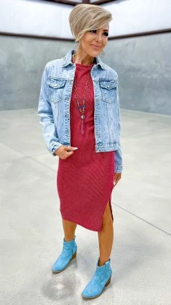 The ZigZag Stripe Burgundy Romantic Nights Dress DRESSES