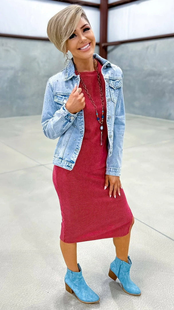 The ZigZag Stripe Burgundy Romantic Nights Dress DRESSES