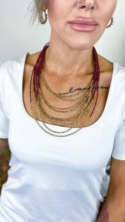 MOA Burgundy Stella Necklace [NO RETURNS] ACCESSORIES