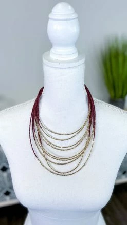 MOA Burgundy Stella Necklace [NO RETURNS] ACCESSORIES