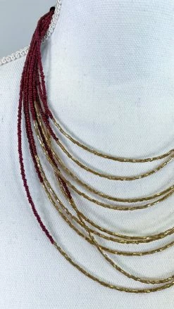 MOA Burgundy Stella Necklace [NO RETURNS] ACCESSORIES