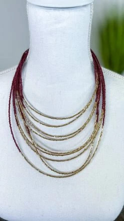 MOA Burgundy Stella Necklace [NO RETURNS] ACCESSORIES