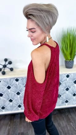 The ZigZag Stripe TOPS & TUNICS Burgundy Weekend Go To Sweater