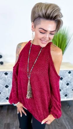 The ZigZag Stripe TOPS & TUNICS Burgundy Weekend Go To Sweater