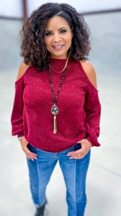 The ZigZag Stripe TOPS & TUNICS Burgundy Weekend Go To Sweater