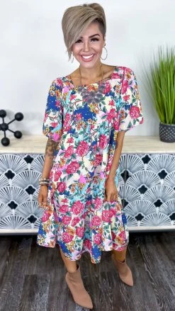 The ZigZag Stripe Buy Me Roses Dress DRESSES