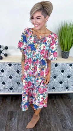 The ZigZag Stripe Buy Me Roses Dress DRESSES