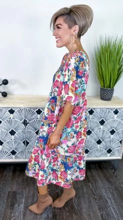 The ZigZag Stripe Buy Me Roses Dress DRESSES