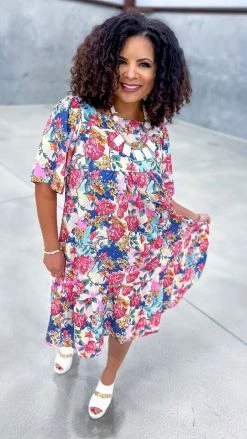 The ZigZag Stripe Buy Me Roses Dress DRESSES