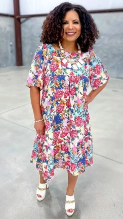 The ZigZag Stripe Buy Me Roses Dress DRESSES