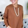 Zenana Camel Chilly Day Sweatshirt TOPS & TUNICS