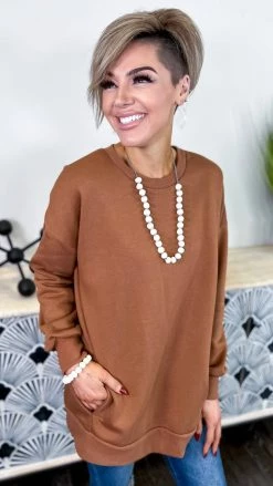 Zenana Camel Chilly Day Sweatshirt TOPS & TUNICS