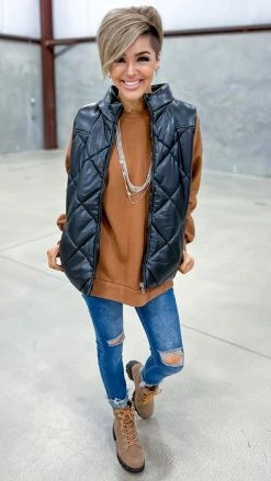 Zenana Camel Chilly Day Sweatshirt TOPS & TUNICS