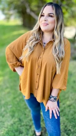 The ZigZag Stripe Camel Closet Staple Top