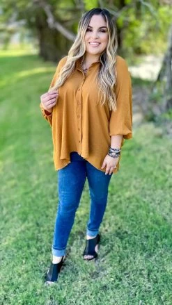 The ZigZag Stripe Camel Closet Staple Top