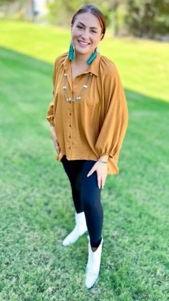 The ZigZag Stripe Camel Closet Staple Top