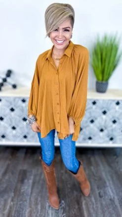 The ZigZag Stripe Camel Closet Staple Top