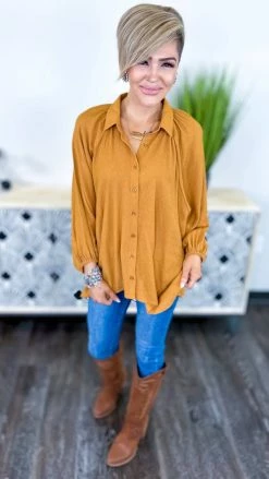 The ZigZag Stripe Camel Closet Staple Top