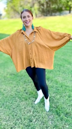 The ZigZag Stripe Camel Closet Staple Top