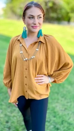 The ZigZag Stripe Camel Closet Staple Top